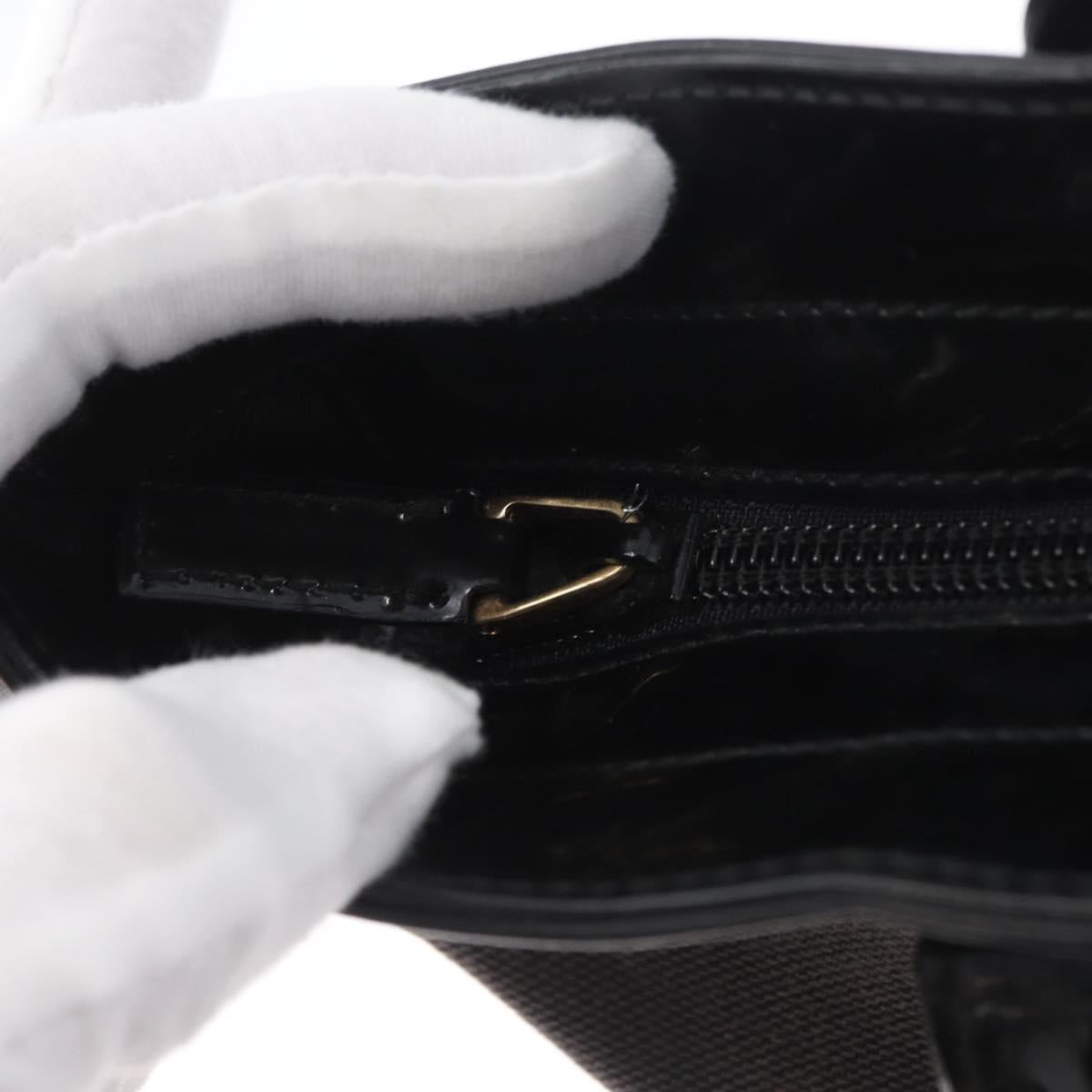 GUCCI Tote Bag Canvas Black Gold 002 1119 Auth BSZ162