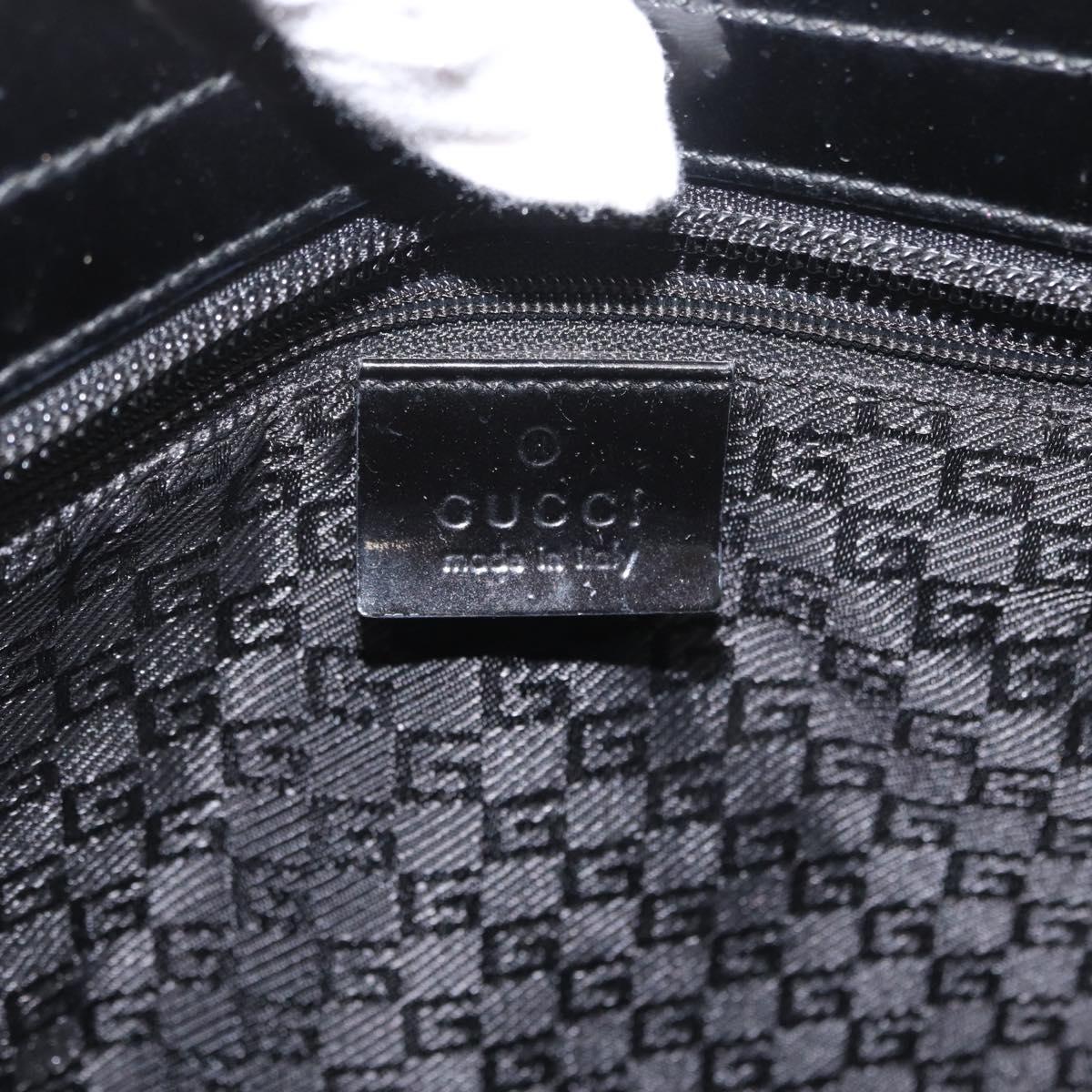 GUCCI Tote Bag Canvas Black Gold 002 1119 Auth BSZ162