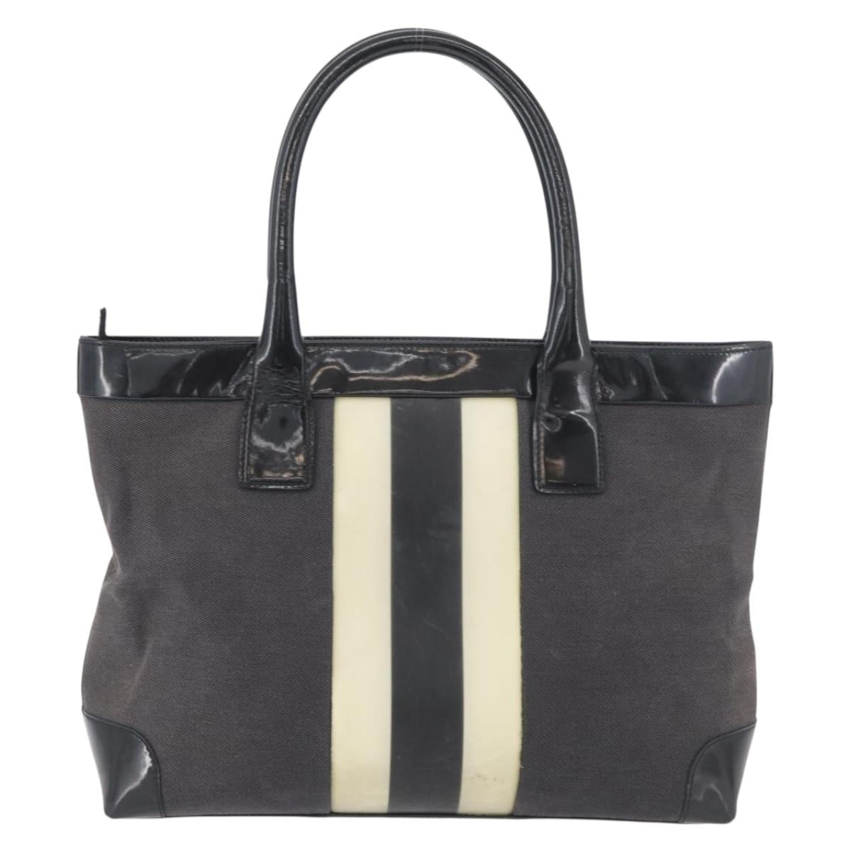 GUCCI Tote Bag Canvas Black Gold 002 1119 Auth BSZ162