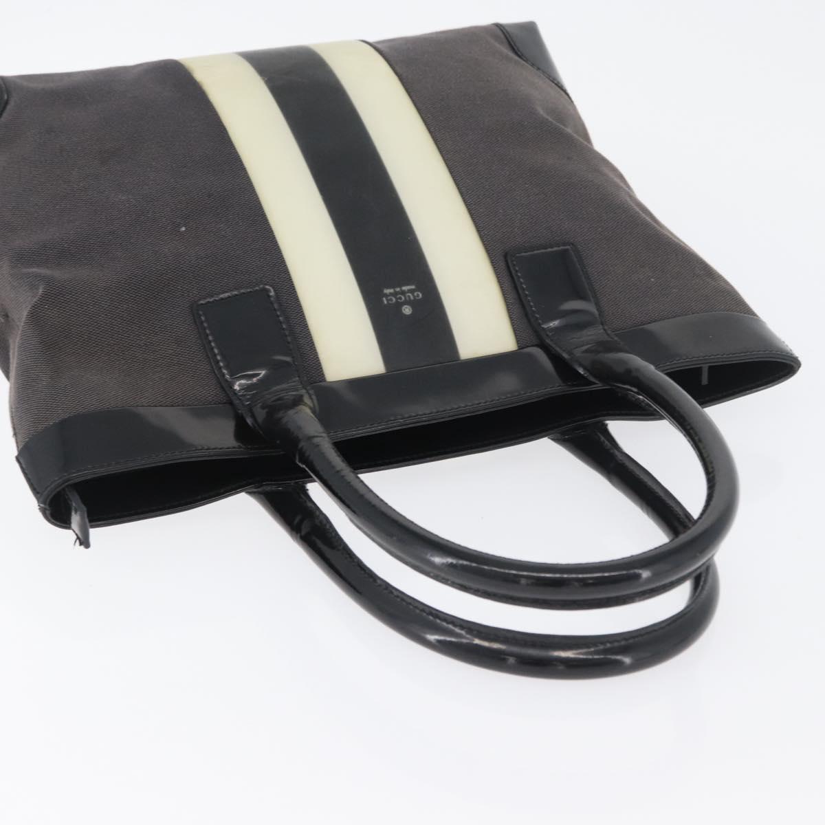GUCCI Tote Bag Canvas Black Gold 002 1119 Auth BSZ162