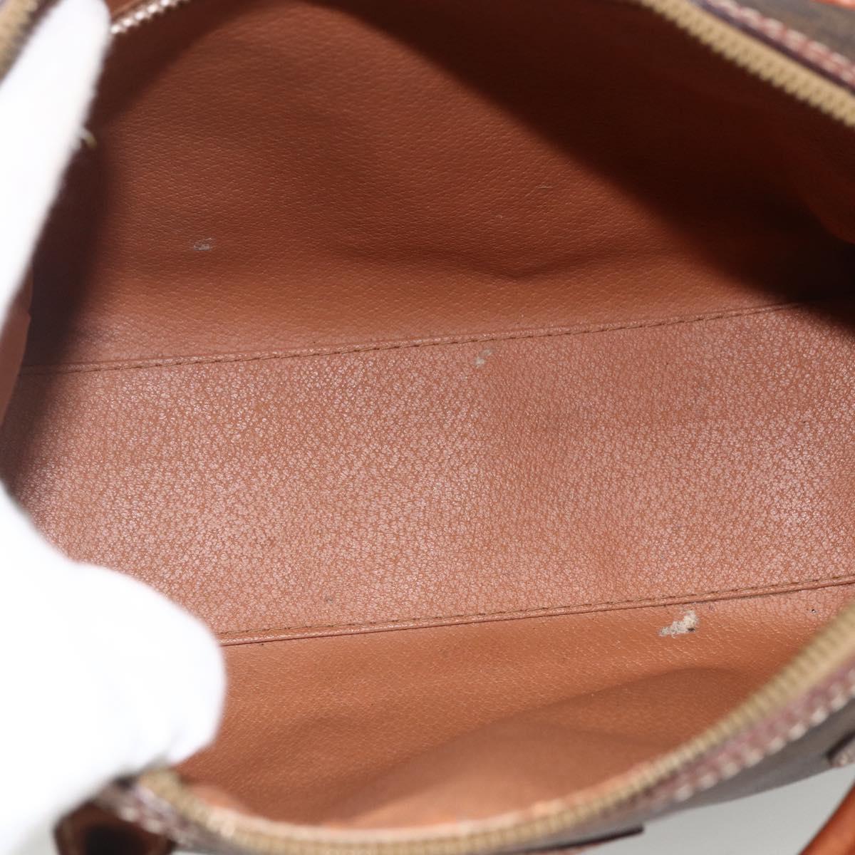 CELINE Macadam Canvas Hand Bag PVC Leather Brown Gold Auth BSZ166