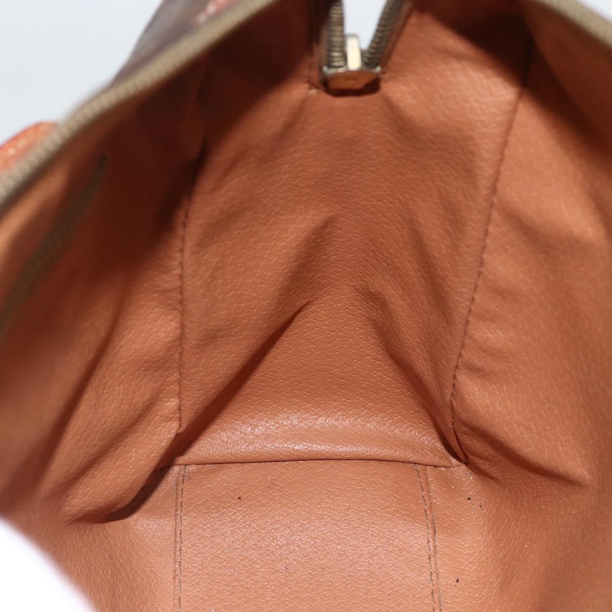 CELINE Macadam Canvas Hand Bag PVC Leather Brown Gold Auth BSZ166