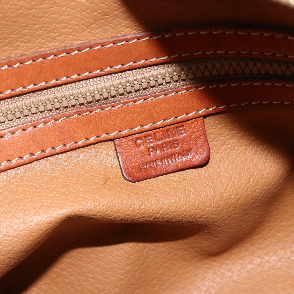 CELINE Macadam Canvas Hand Bag PVC Leather Brown Gold Auth BSZ169