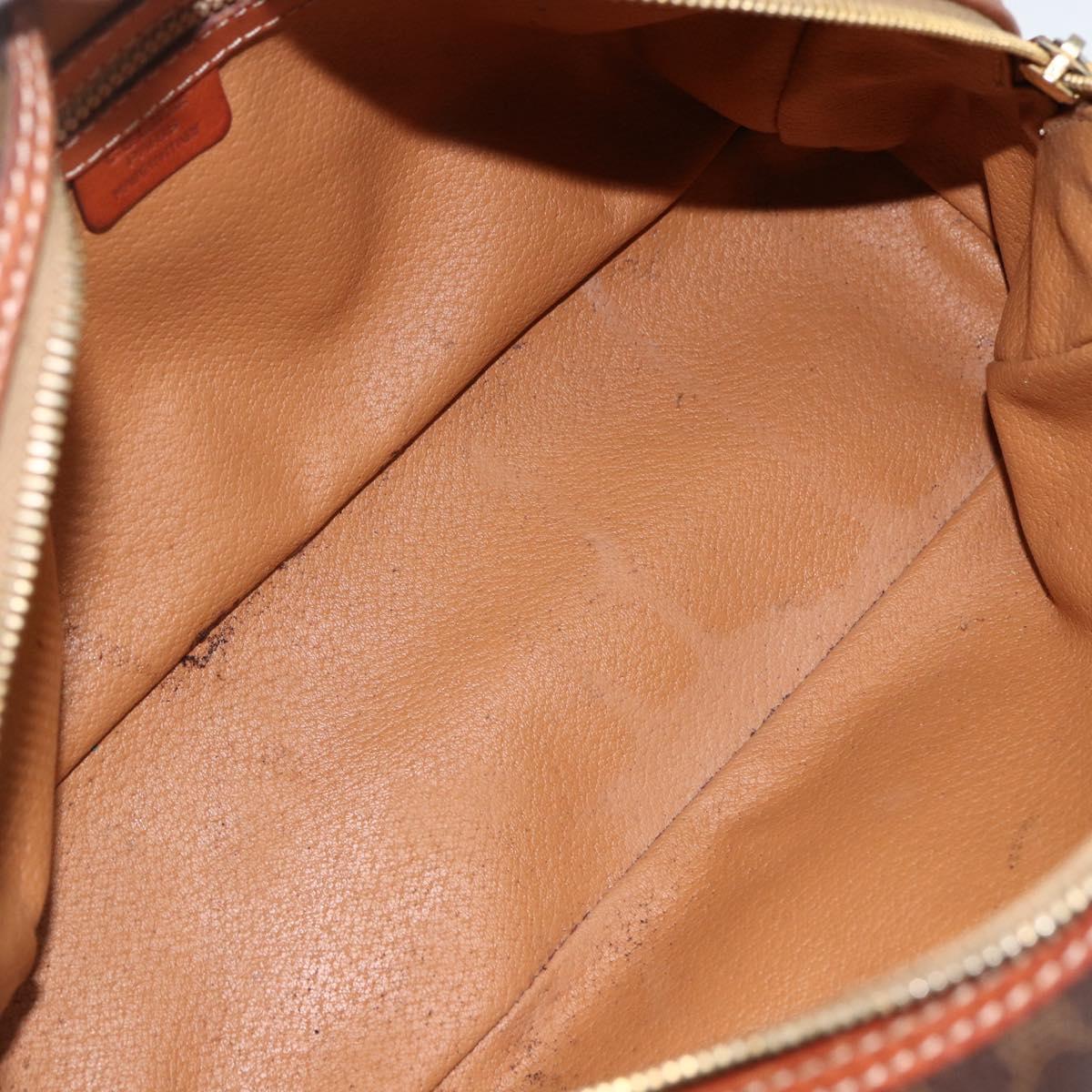 CELINE Macadam Canvas Hand Bag PVC Leather Brown Gold Auth BSZ169