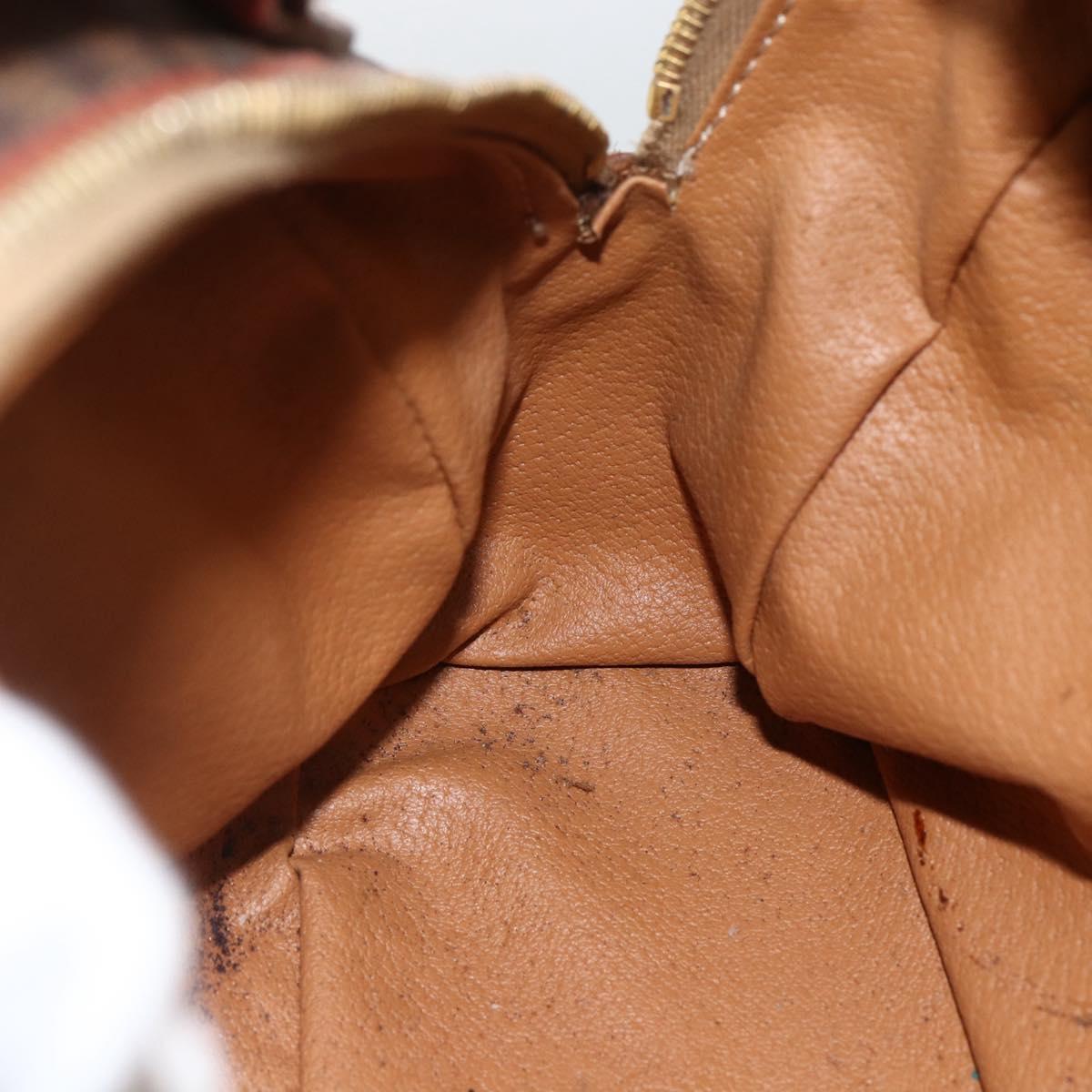 CELINE Macadam Canvas Hand Bag PVC Leather Brown Gold Auth BSZ169