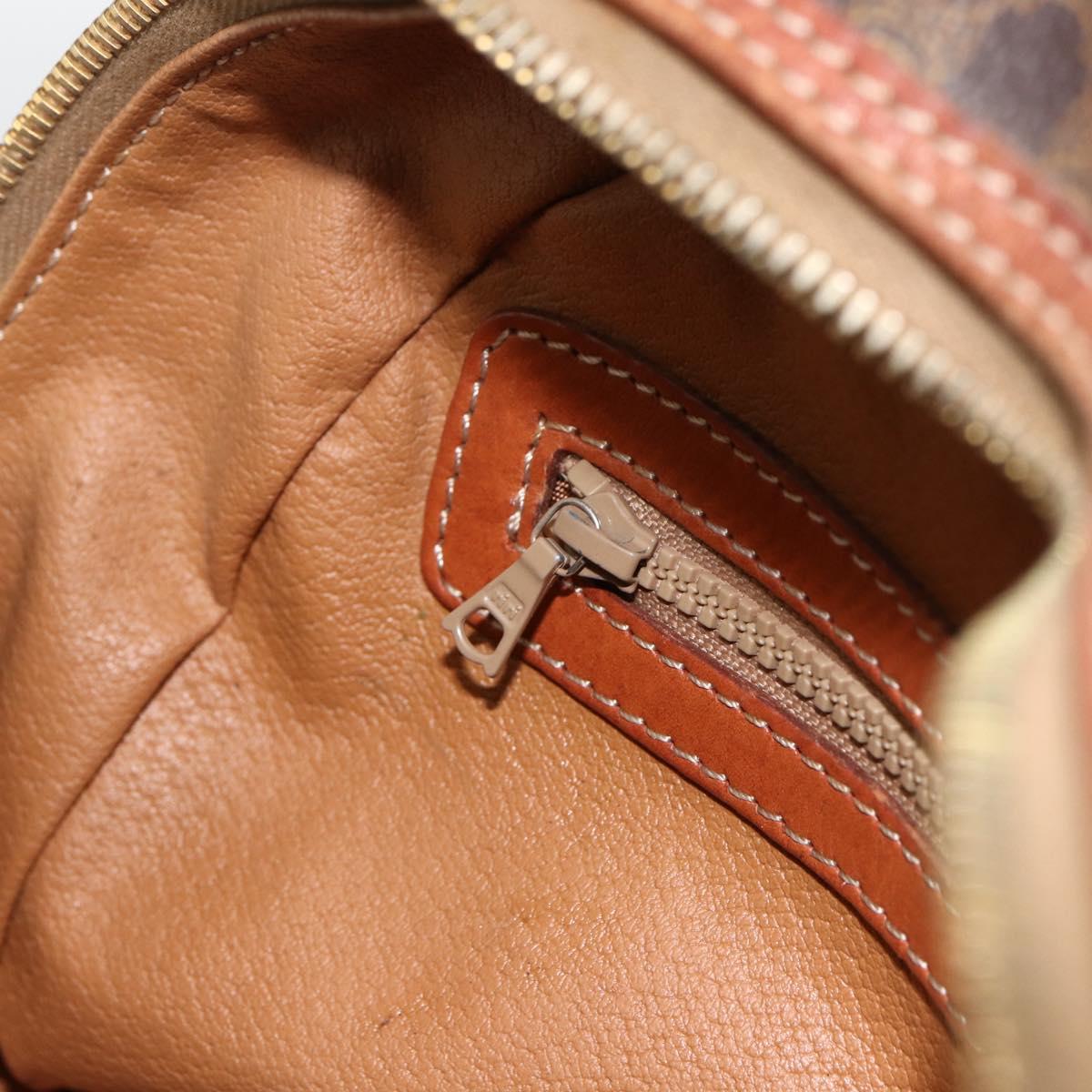 CELINE Macadam Canvas Hand Bag PVC Leather Brown Gold Auth BSZ169