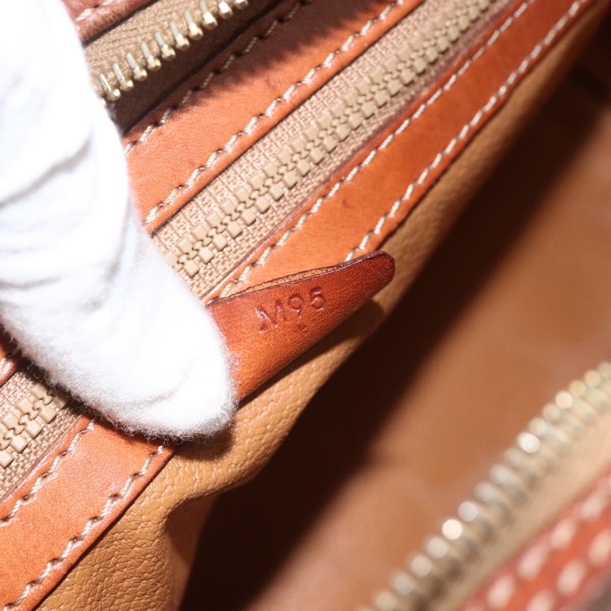 CELINE Macadam Canvas Hand Bag PVC Leather Brown Gold Auth BSZ169