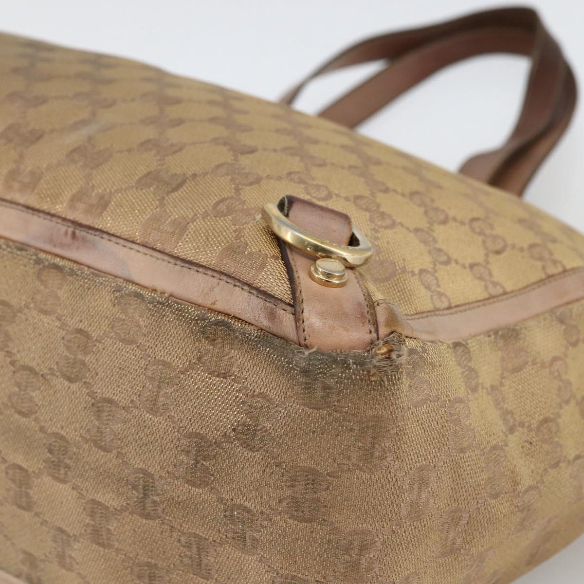 GUCCI GG Canvas Abbey Tote Bag Beige Gold 141472 Auth BSZ183