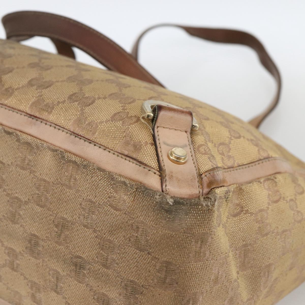 GUCCI GG Canvas Abbey Tote Bag Beige Gold 141472 Auth BSZ183