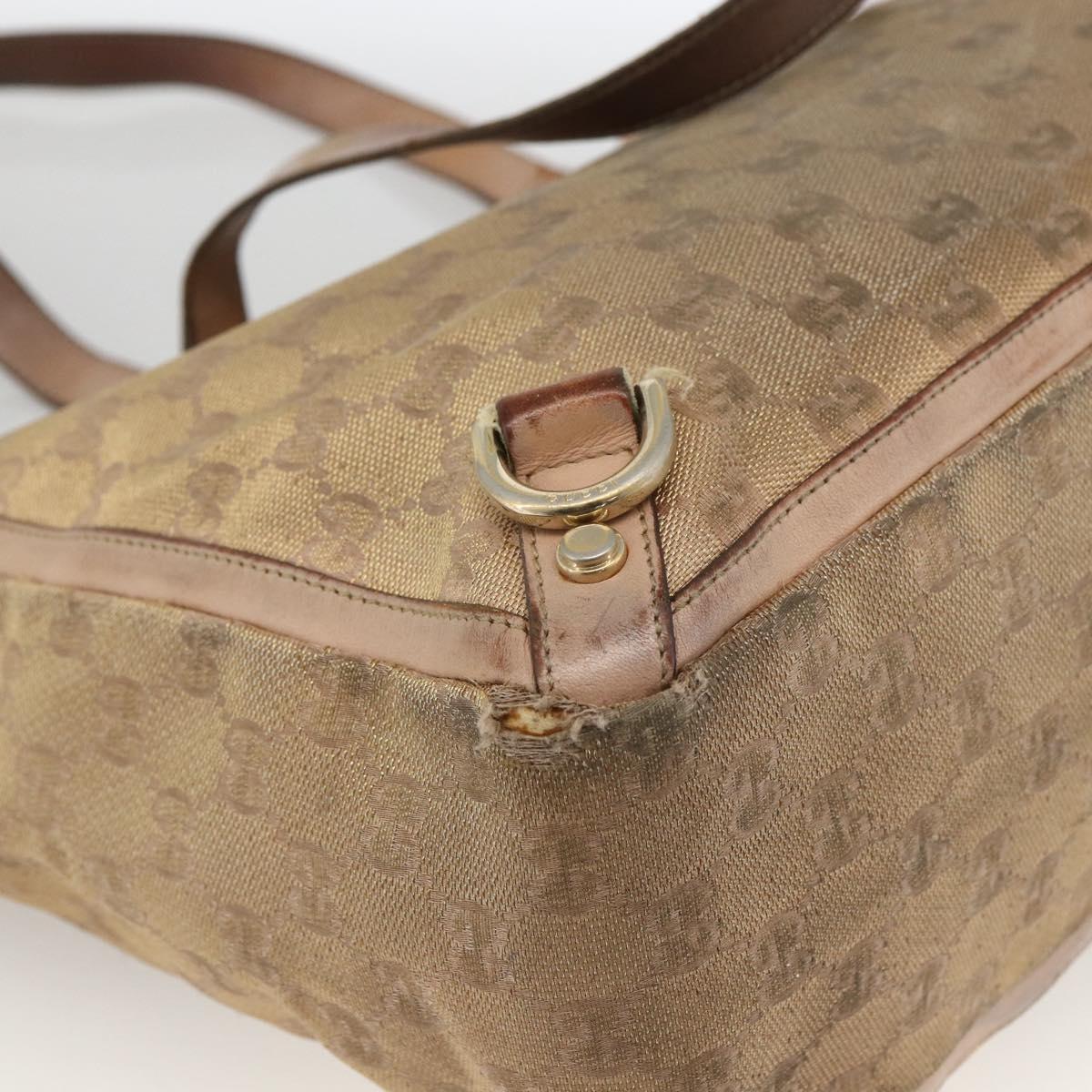 GUCCI GG Canvas Abbey Tote Bag Beige Gold 141472 Auth BSZ183