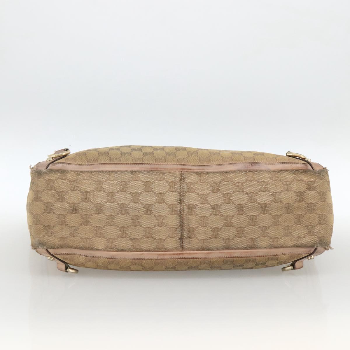 GUCCI GG Canvas Abbey Tote Bag Beige Gold 141472 Auth BSZ183