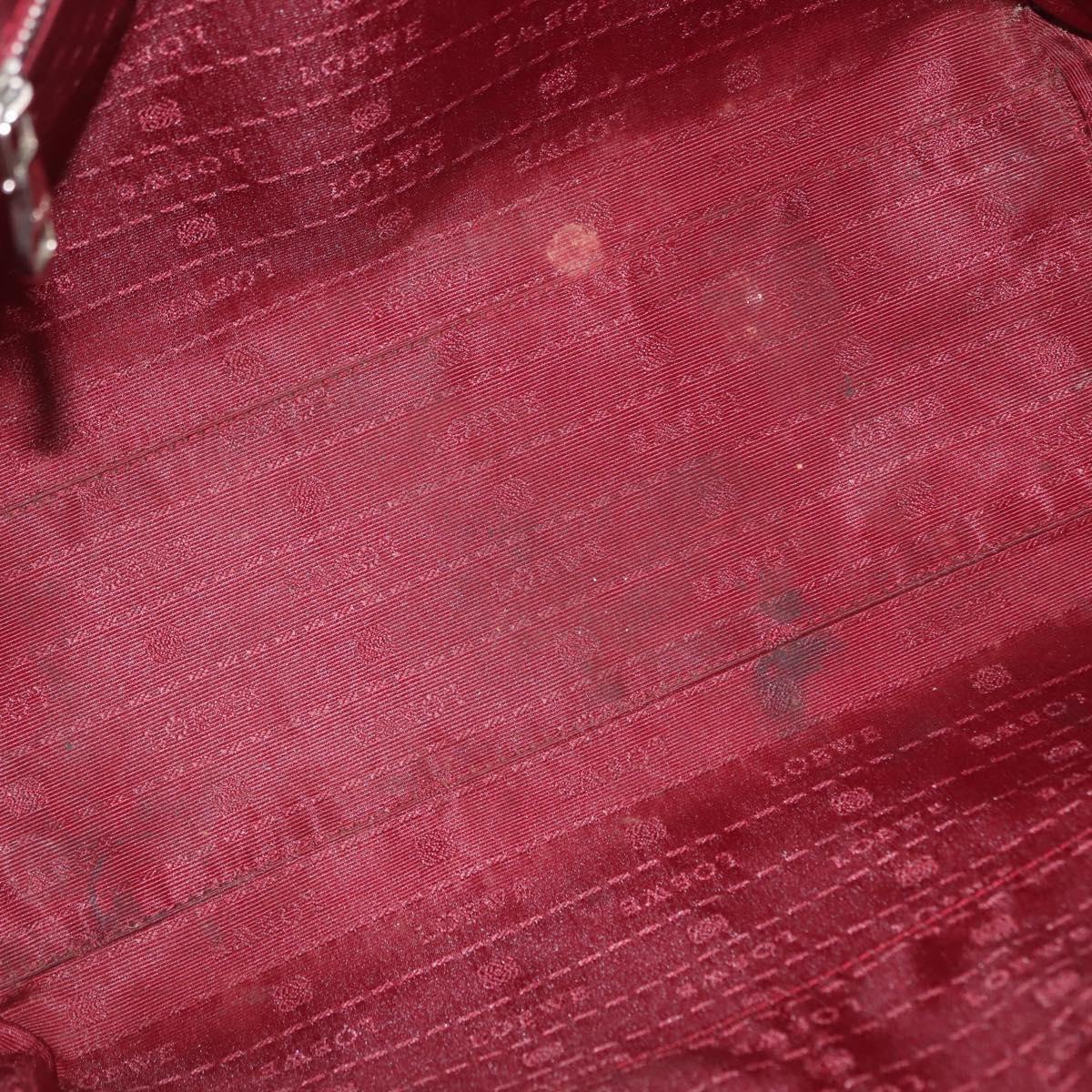 LOEWE Heritage Tote Bag Leather Red Silver Auth BSZ189