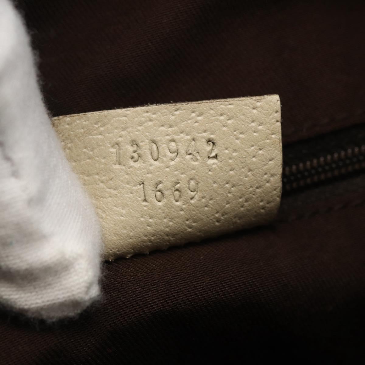 GUCCI GG Canvas Hand Bag Beige Gold 130942 Auth BSZ194
