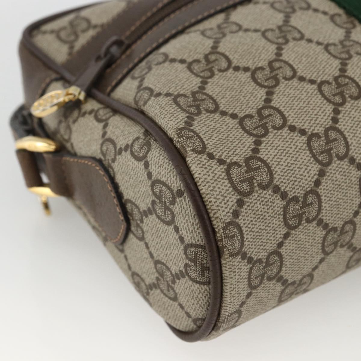 GUCCI GG Supreme Web Sherry Line Bag PVC Beige Gold 56 02 004 Auth BSZ198