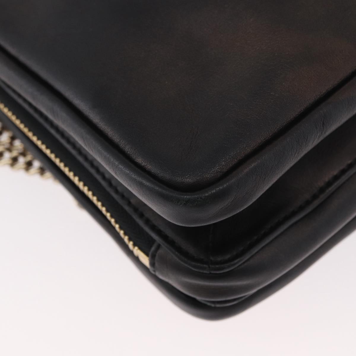Chloe Chain Shoulder Bag Leather Bronze Gold Auth BSZ219