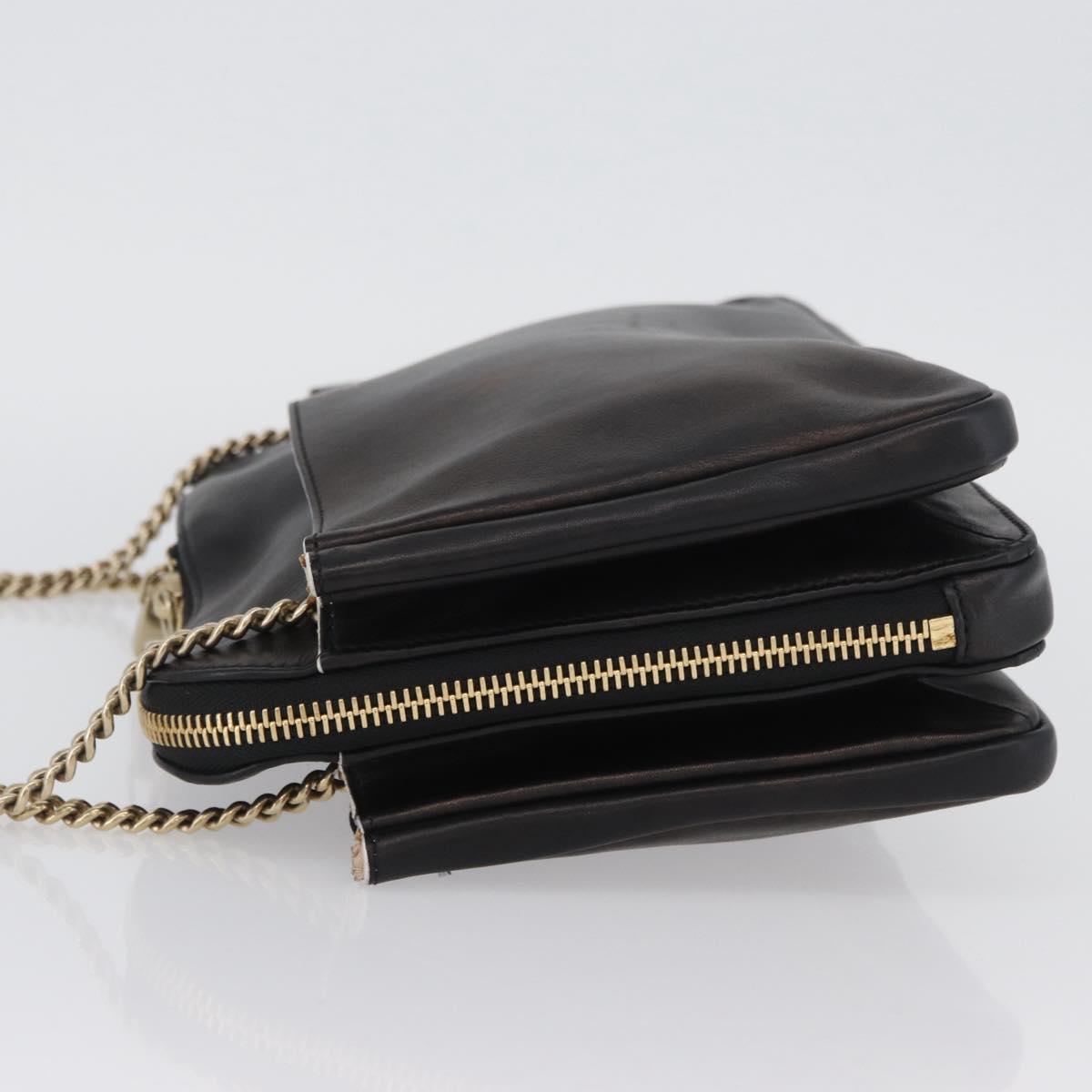 Chloe Chain Shoulder Bag Leather Bronze Gold Auth BSZ219
