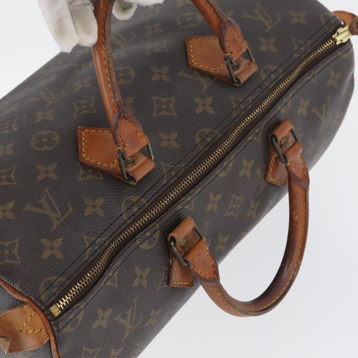 LOUIS VUITTON Monogram Speedy 35 Hand Bag M41524 LV Auth BSZ222
