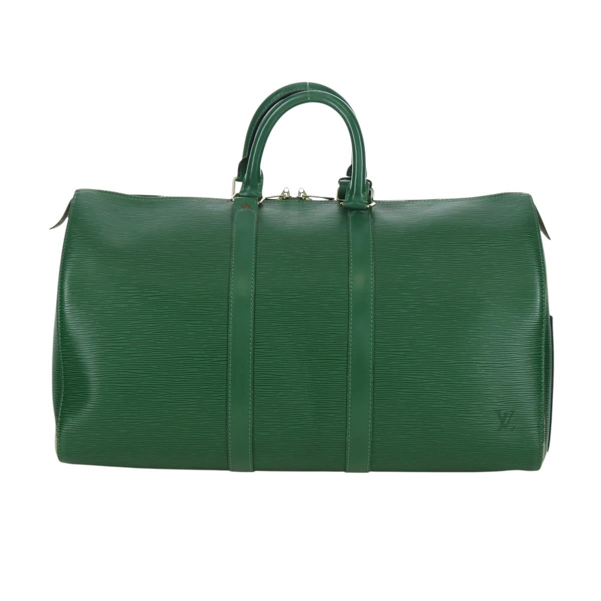 LOUIS VUITTON Epi Keepall 45 Boston Bag Green M42974 LV Auth BSZ230A