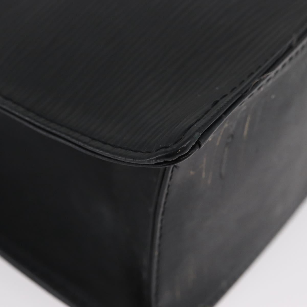 LOUIS VUITTON Epi Sac Plat PM Hand Bag Black M58658 LV Auth BSZ236A