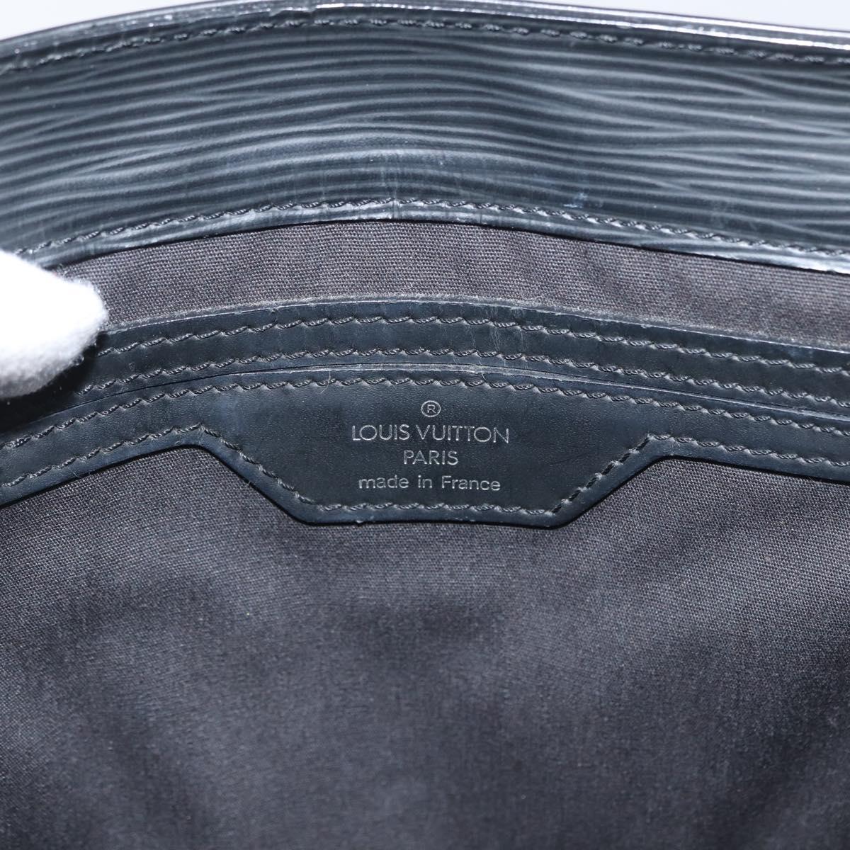 LOUIS VUITTON Epi Sac Plat PM Hand Bag Black M58658 LV Auth BSZ236A
