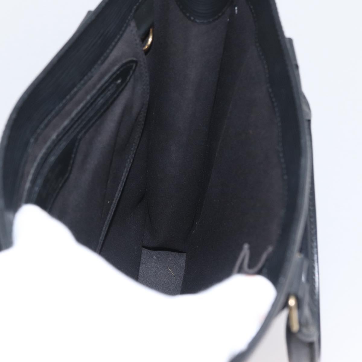 LOUIS VUITTON Epi Sac Plat PM Hand Bag Black M58658 LV Auth BSZ236A