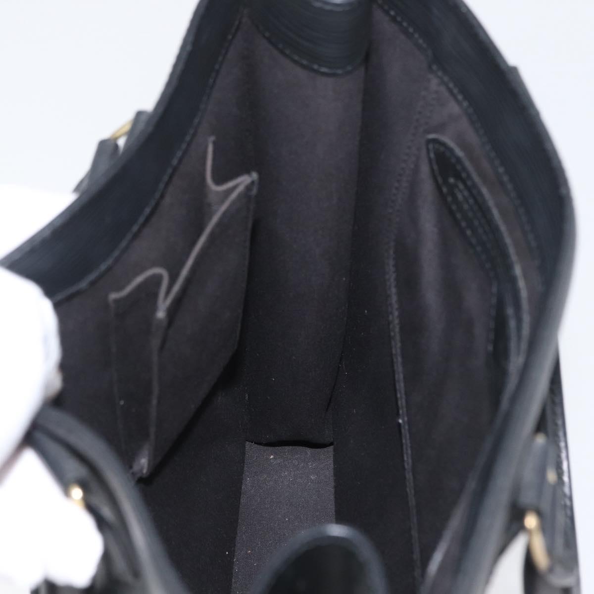 LOUIS VUITTON Epi Sac Plat PM Hand Bag Black M58658 LV Auth BSZ236A