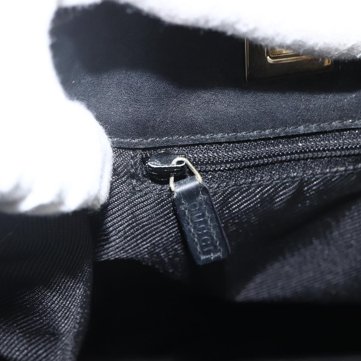 GUCCI GG Canvas Tote Bag Black Gold 002 1098 Auth BSZ240