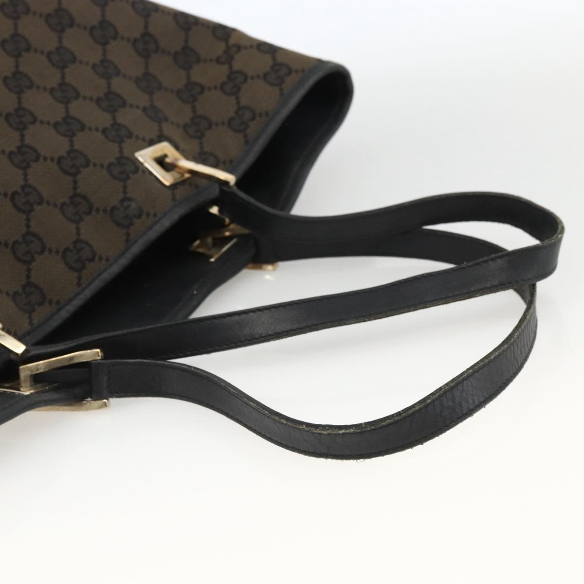 GUCCI GG Canvas Tote Bag Black Gold 002 1098 Auth BSZ240