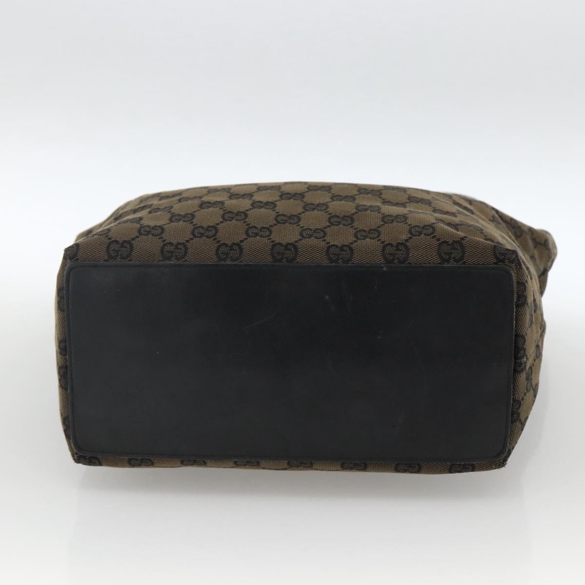 GUCCI GG Canvas Tote Bag Black Gold 002 1098 Auth BSZ240