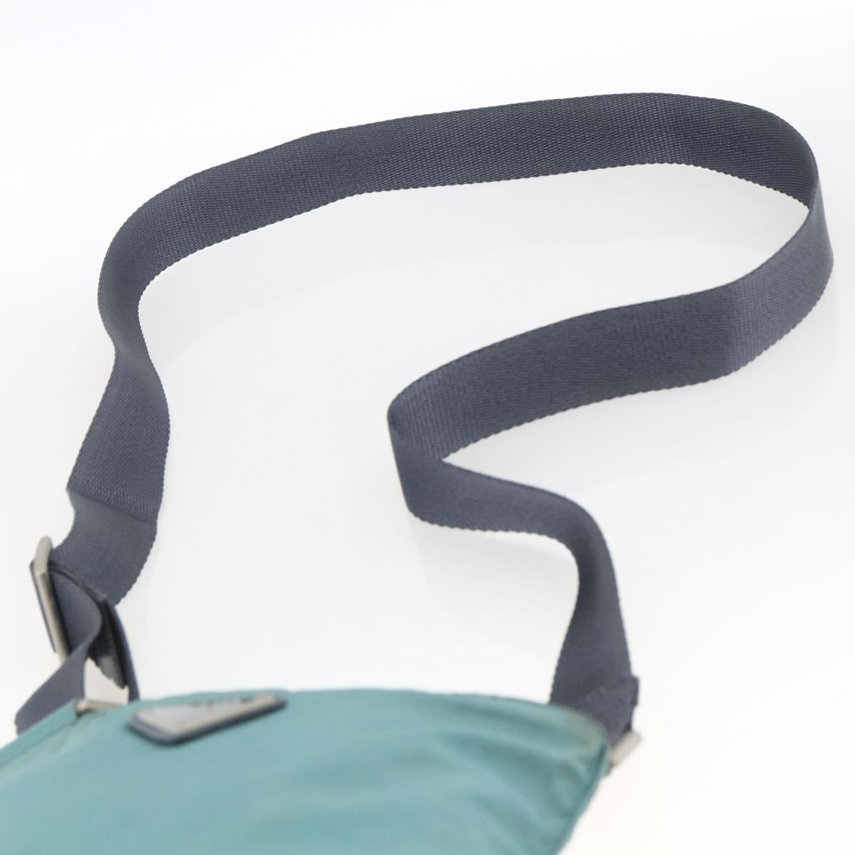PRADA Shoulder Bag Nylon Green Silver Auth BSZ242