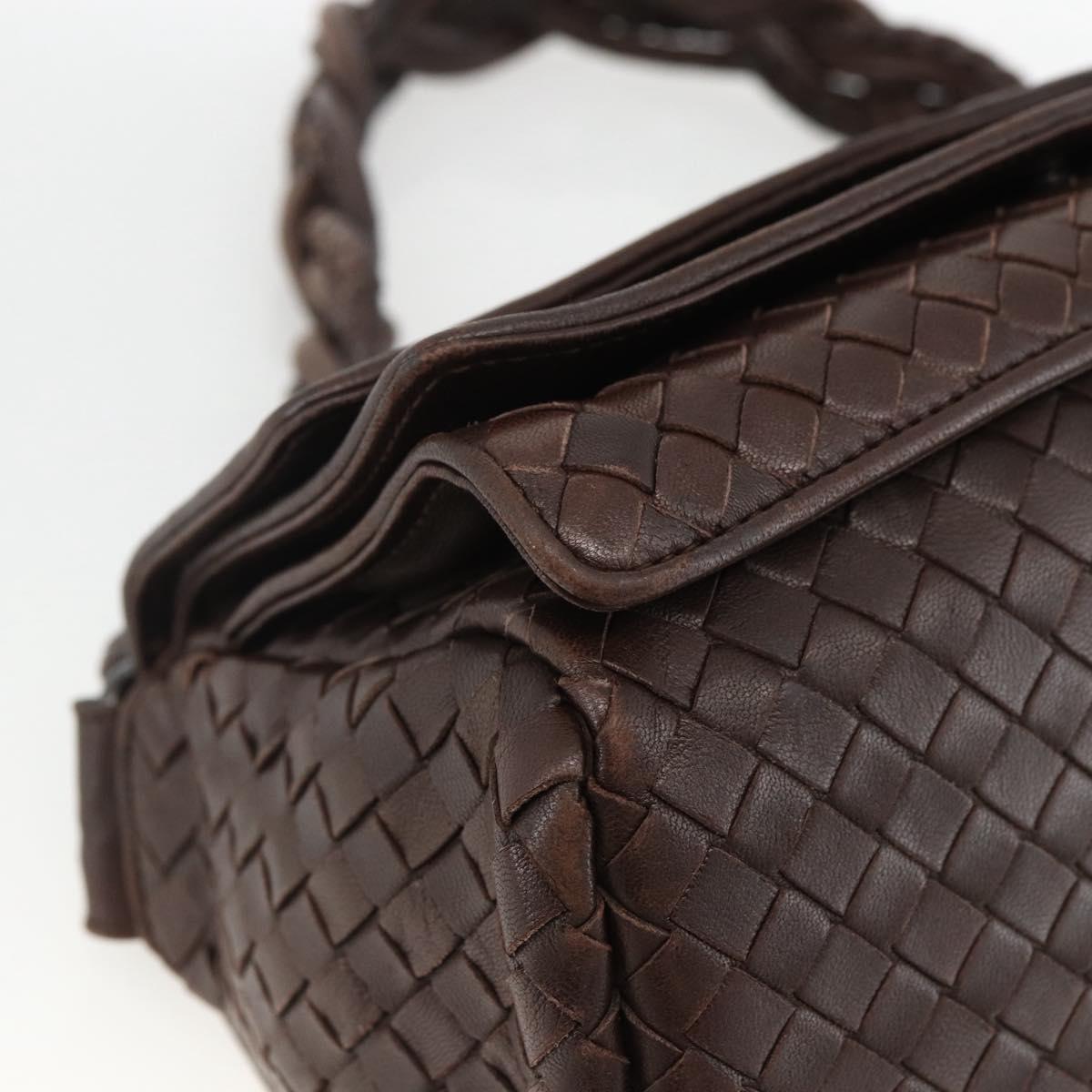 BOTTEGA VENETA INTRECCIATO Shoulder Bag Leather Brown Auth BSZ245V