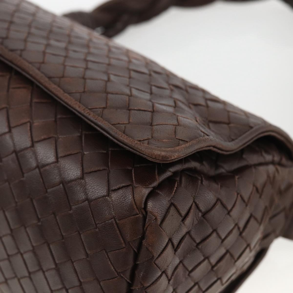 BOTTEGA VENETA INTRECCIATO Shoulder Bag Leather Brown Auth BSZ245V
