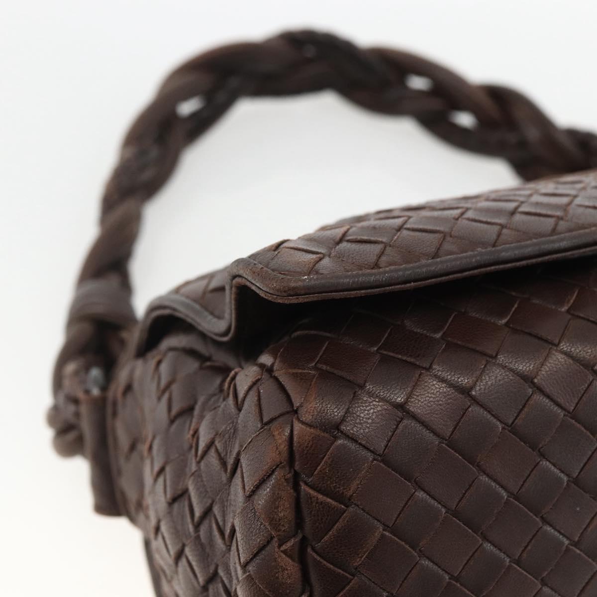 BOTTEGA VENETA INTRECCIATO Shoulder Bag Leather Brown Auth BSZ245V