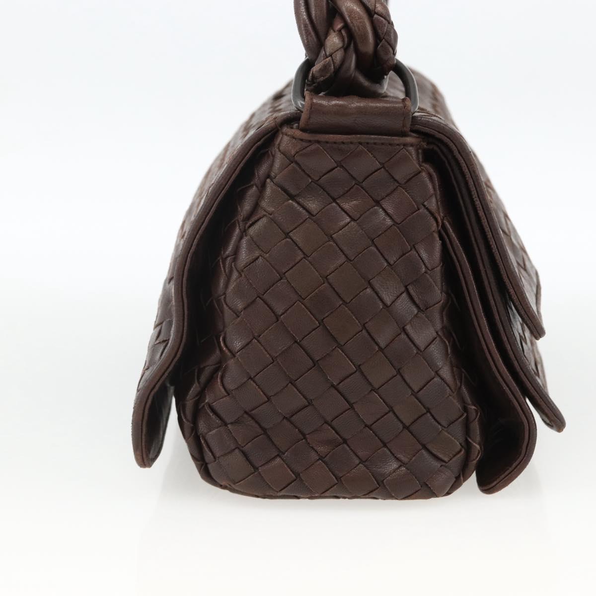 BOTTEGA VENETA INTRECCIATO Shoulder Bag Leather Brown Auth BSZ245V