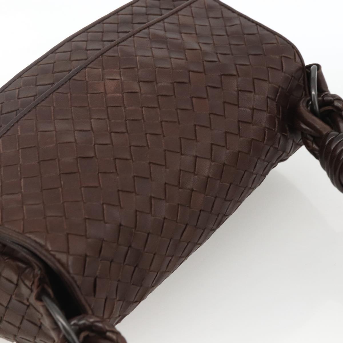 BOTTEGA VENETA INTRECCIATO Shoulder Bag Leather Brown Auth BSZ245V