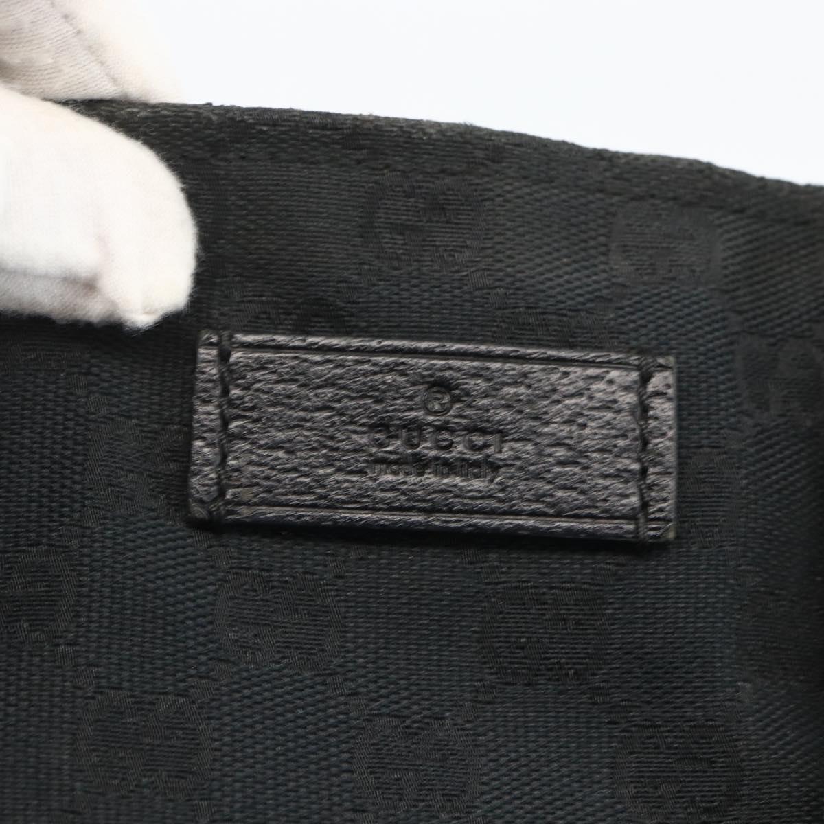 GUCCI GG Canvas Sherry Line Hand Bag Black 131230 Auth BSZ247