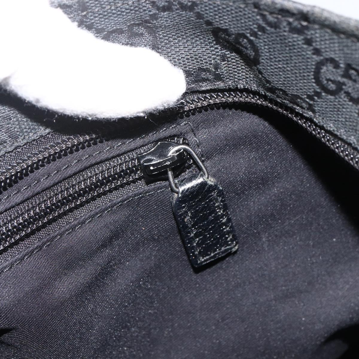 GUCCI GG Canvas Sherry Line Hand Bag Black 131230 Auth BSZ247