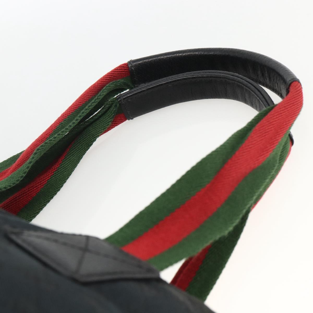 GUCCI GG Canvas Sherry Line Hand Bag Black 131230 Auth BSZ247