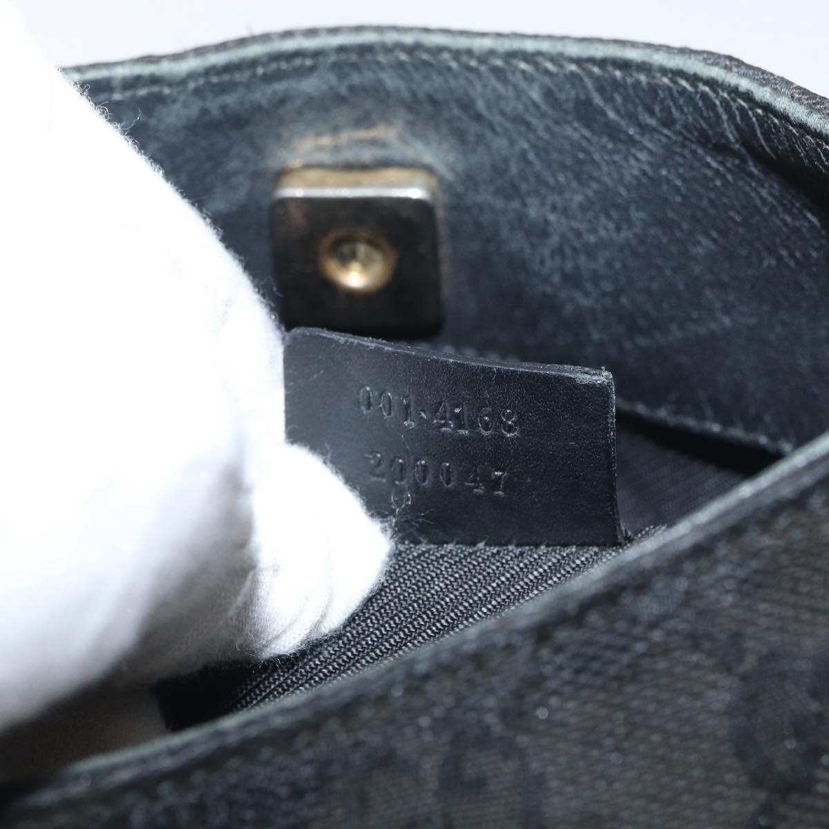GUCCI GG Canvas Plastic Chain Shoulder Bag Black Gold 001 4168 Auth BSZ262