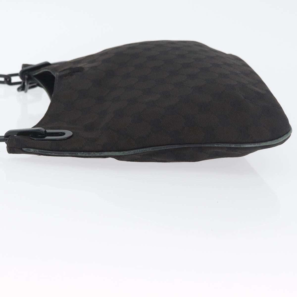 GUCCI GG Canvas Plastic Chain Shoulder Bag Black Gold 001 4168 Auth BSZ262