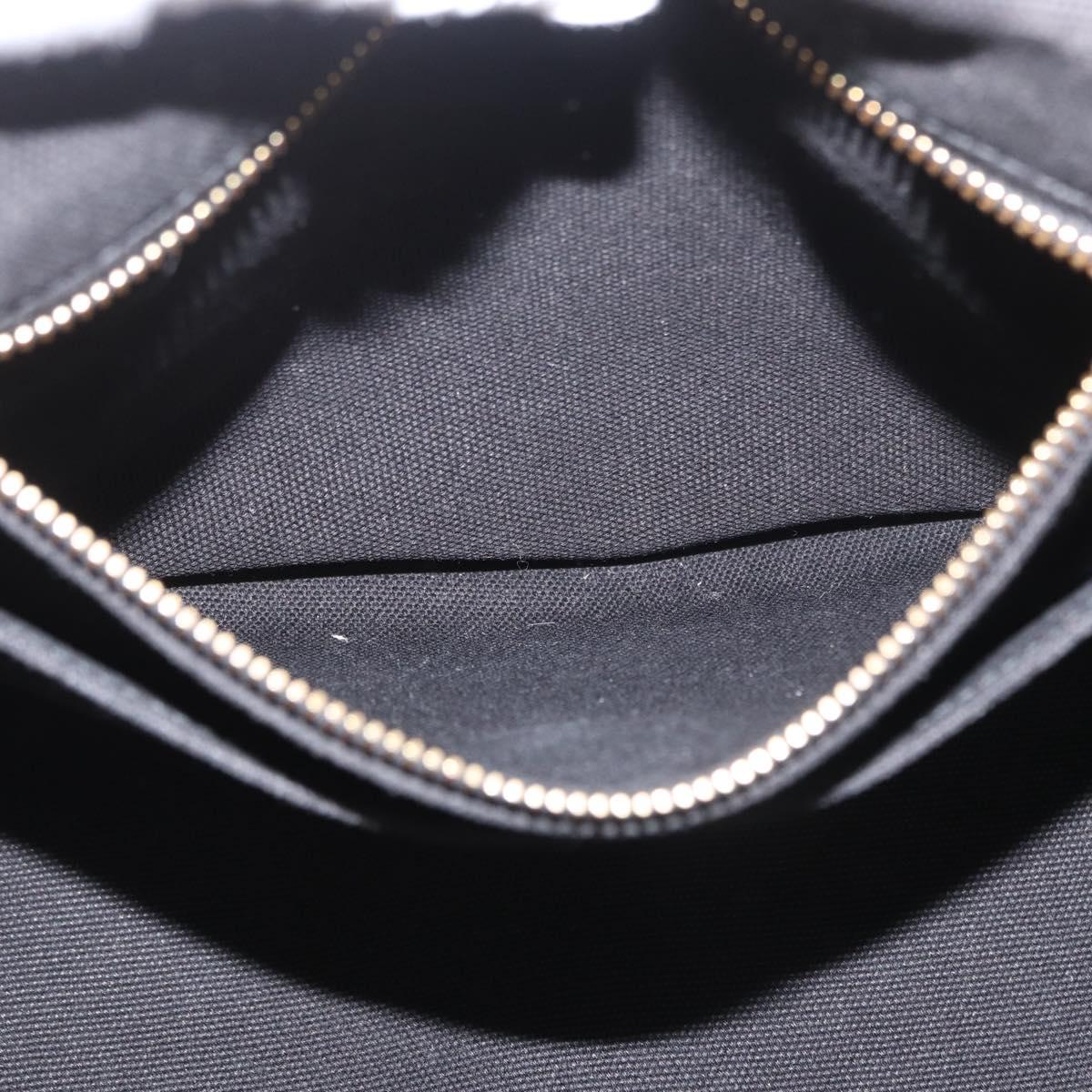 PRADA Canapa GM Hand Bag Denim 2way Black Gold Auth BSZ264