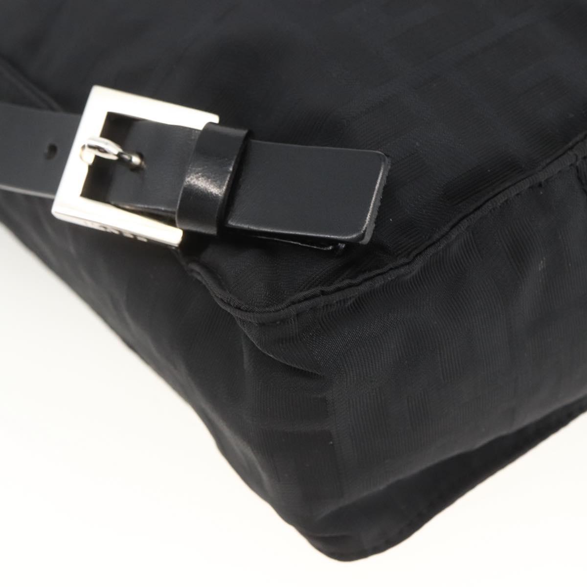 FENDI Zucca Canvas Backpack Black Silver Auth BSZ267V