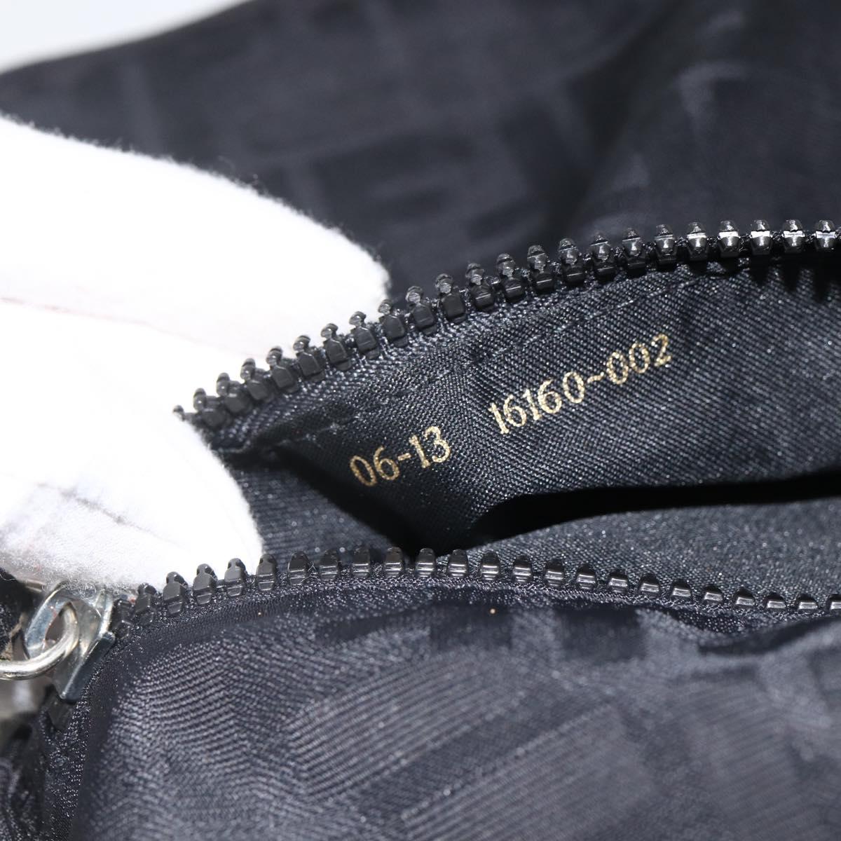 FENDI Zucca Canvas Backpack Black Silver Auth BSZ267V