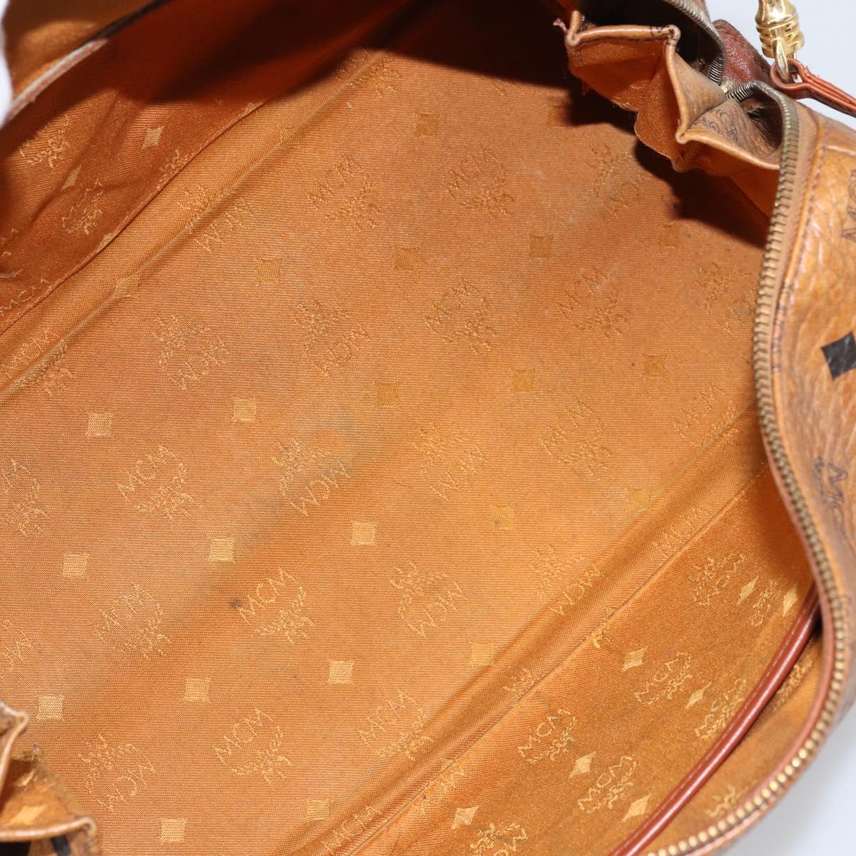 MCM Logogram Vicetos Hand Bag PVC Leather 2way Brown Gold Auth BSZ275