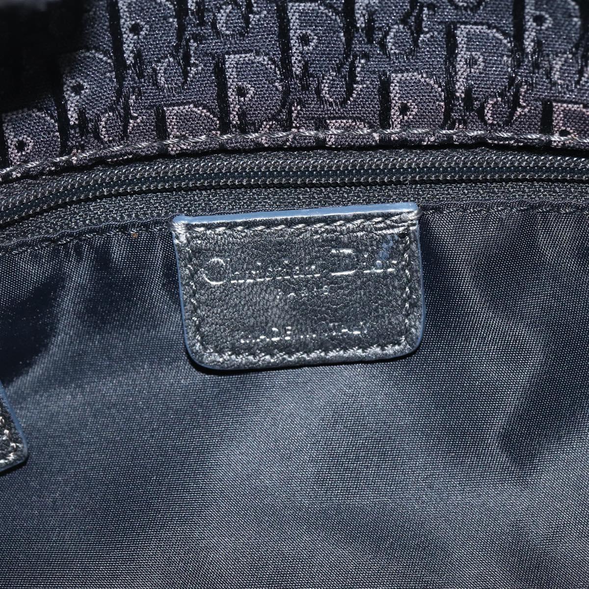 Christian Dior Trotter Canvas Shoulder Bag Black Silver Auth BSZ280SAV