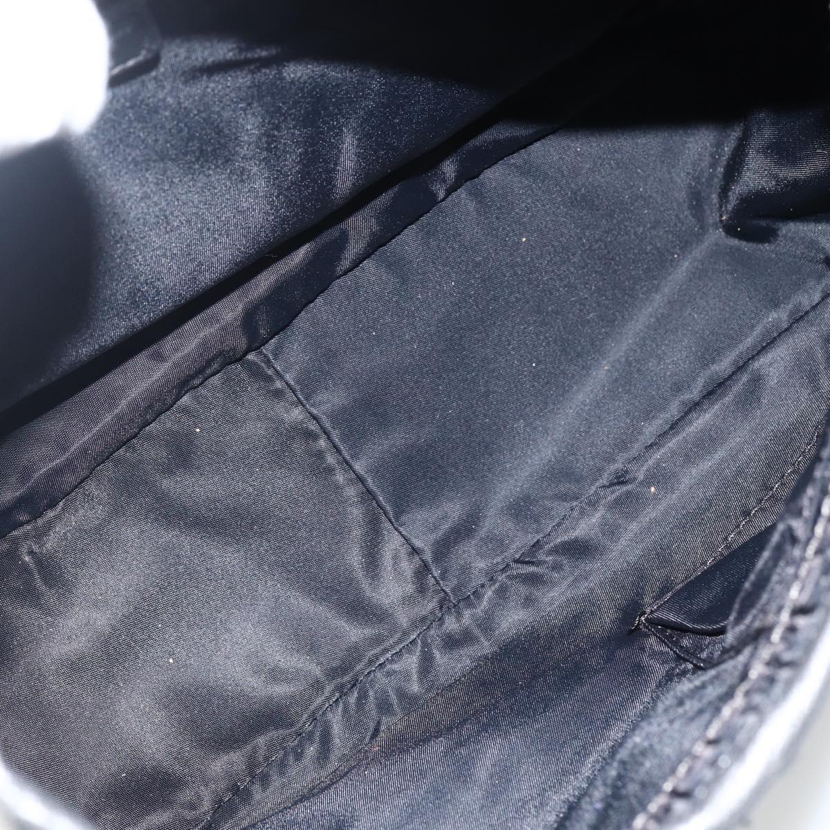 Christian Dior Trotter Canvas Shoulder Bag Black Silver Auth BSZ280SAV