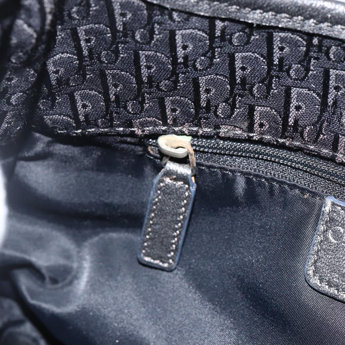 Christian Dior Trotter Canvas Shoulder Bag Black Silver Auth BSZ280SAV