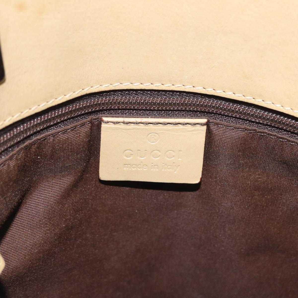 GUCCI GG Canvas Sherry Line Tote Bag Brown Silver 31244 Auth BSZ281