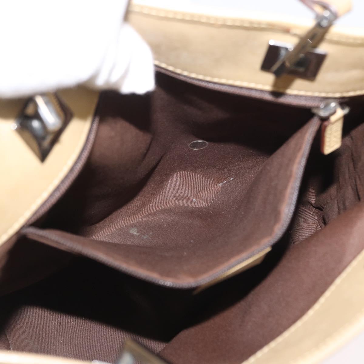 GUCCI GG Canvas Sherry Line Tote Bag Brown Silver 31244 Auth BSZ281