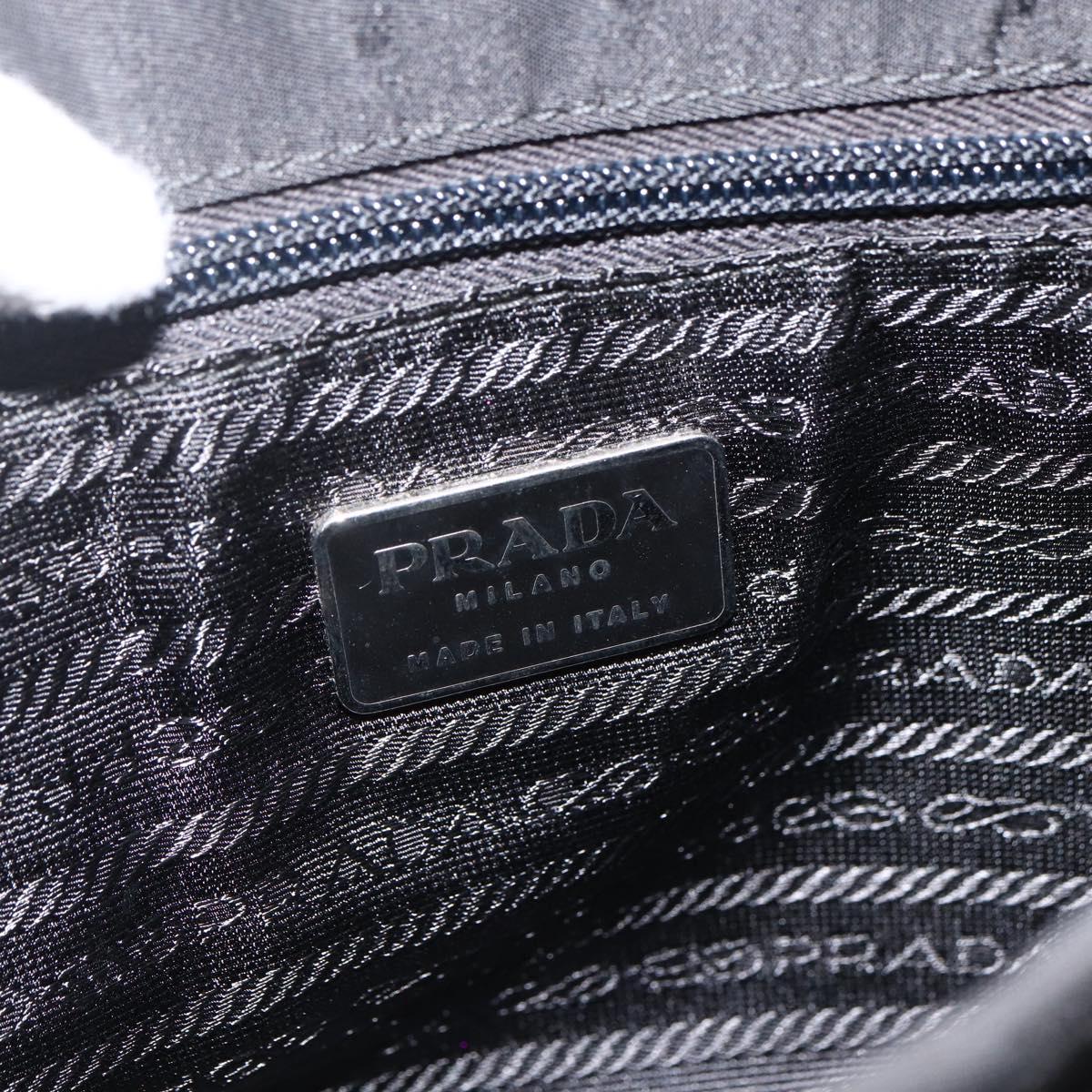 PRADA Hand Bag Nylon Black Silver Auth BSZ285